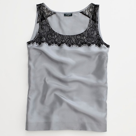 J. Crew Tops - J Crew Factory Lisette Silk + Lace Shell